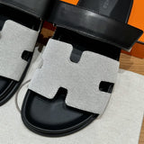 Sandales Chypre Hermès Noir & Blanc Crème