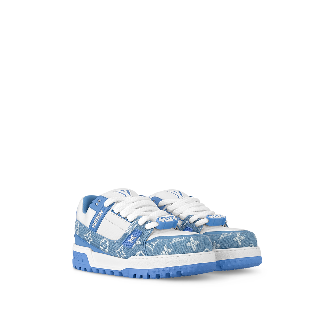 Louis Vuitton LV Trainer Maxi Bleu Denim Monogram Perles