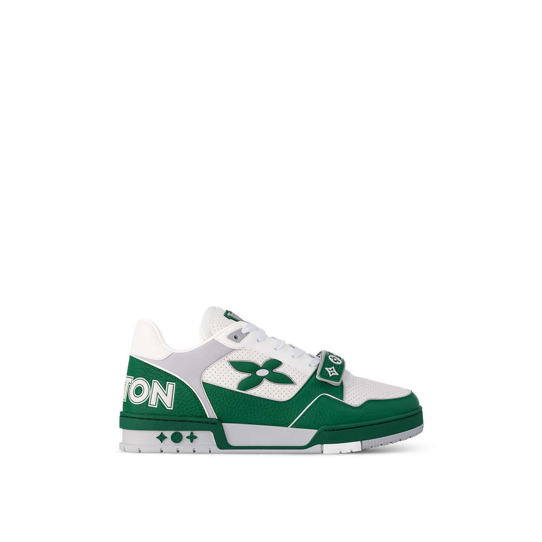 Louis Vuitton LV Trainer Vert Cuir Perforé Velcro