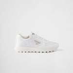 Basket Prada Blanc en cuir brossé