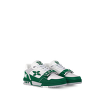 Louis Vuitton LV Trainer Vert Cuir Perforé Velcro