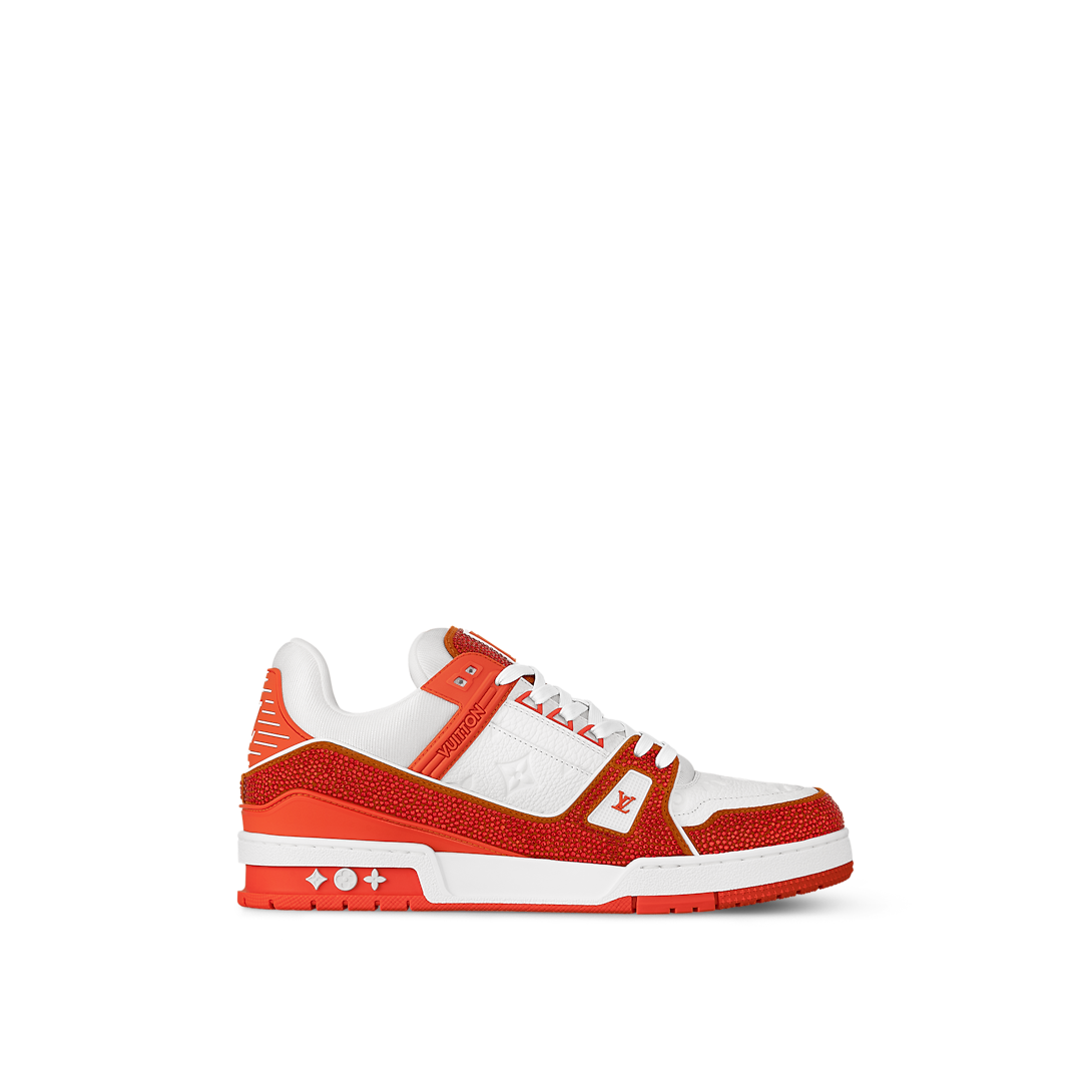 Louis Vuitton LV Trainer Orange Cristaux Swarovski & Cuir Grainé
