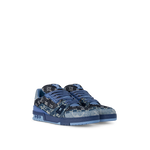 Louis Vuitton LV Trainer Bleu Denim Monogram Patchwork