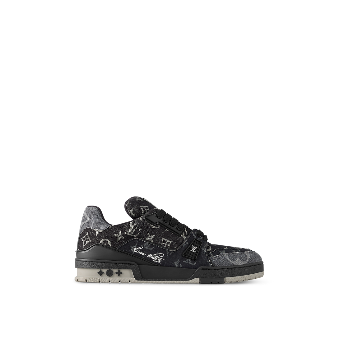 Louis Vuitton LV Trainer Noir Denim Monogram Patchwork