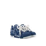 Louis Vuitton LV Skate Bleu Denim Monogram Frangé Fleur Oversize