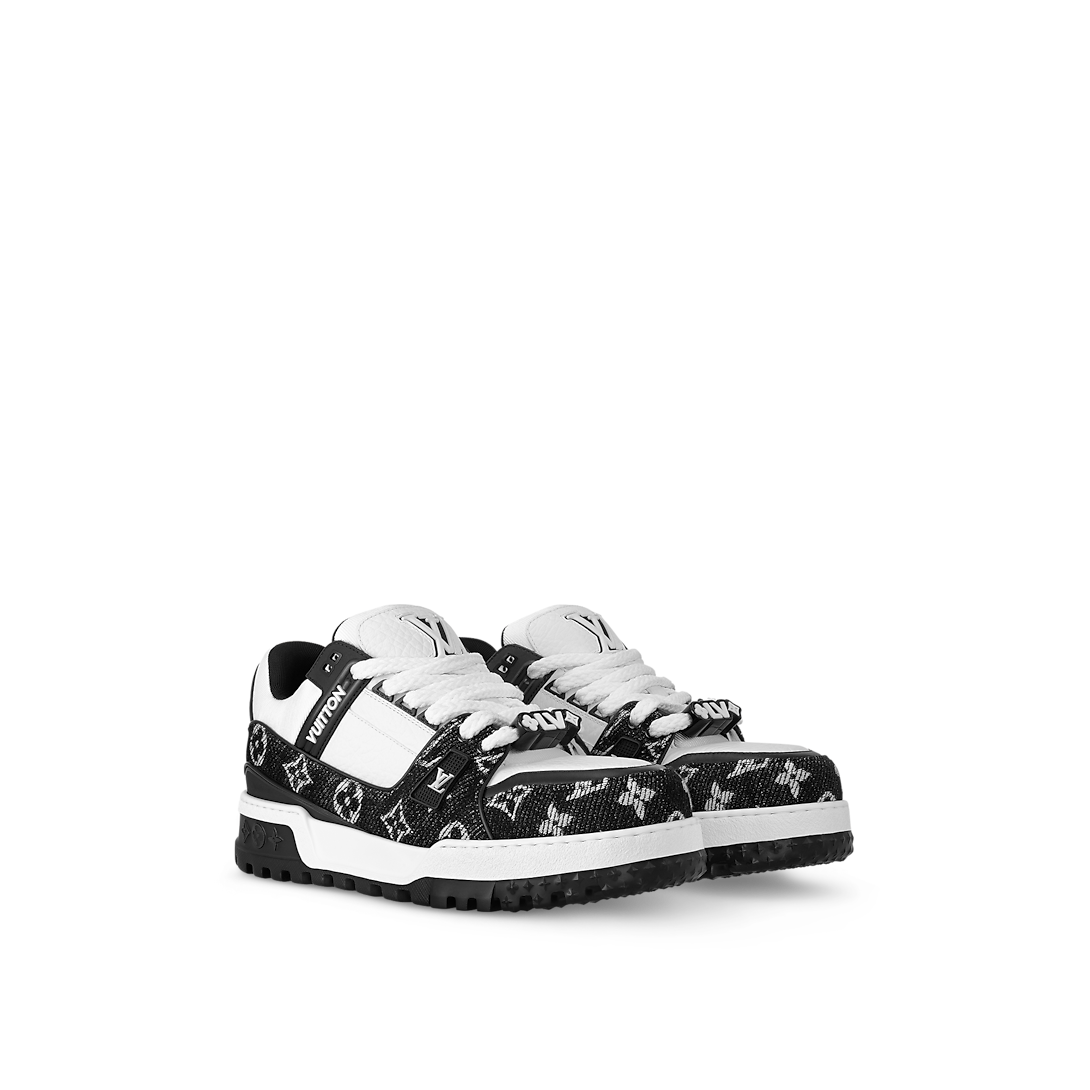 Louis Vuitton LV Trainer Maxi Noir Denim Monogram Perles