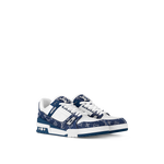 Louis Vuitton LV Trainer Bleu Denim Monogram & Cuir Embosse Monogram