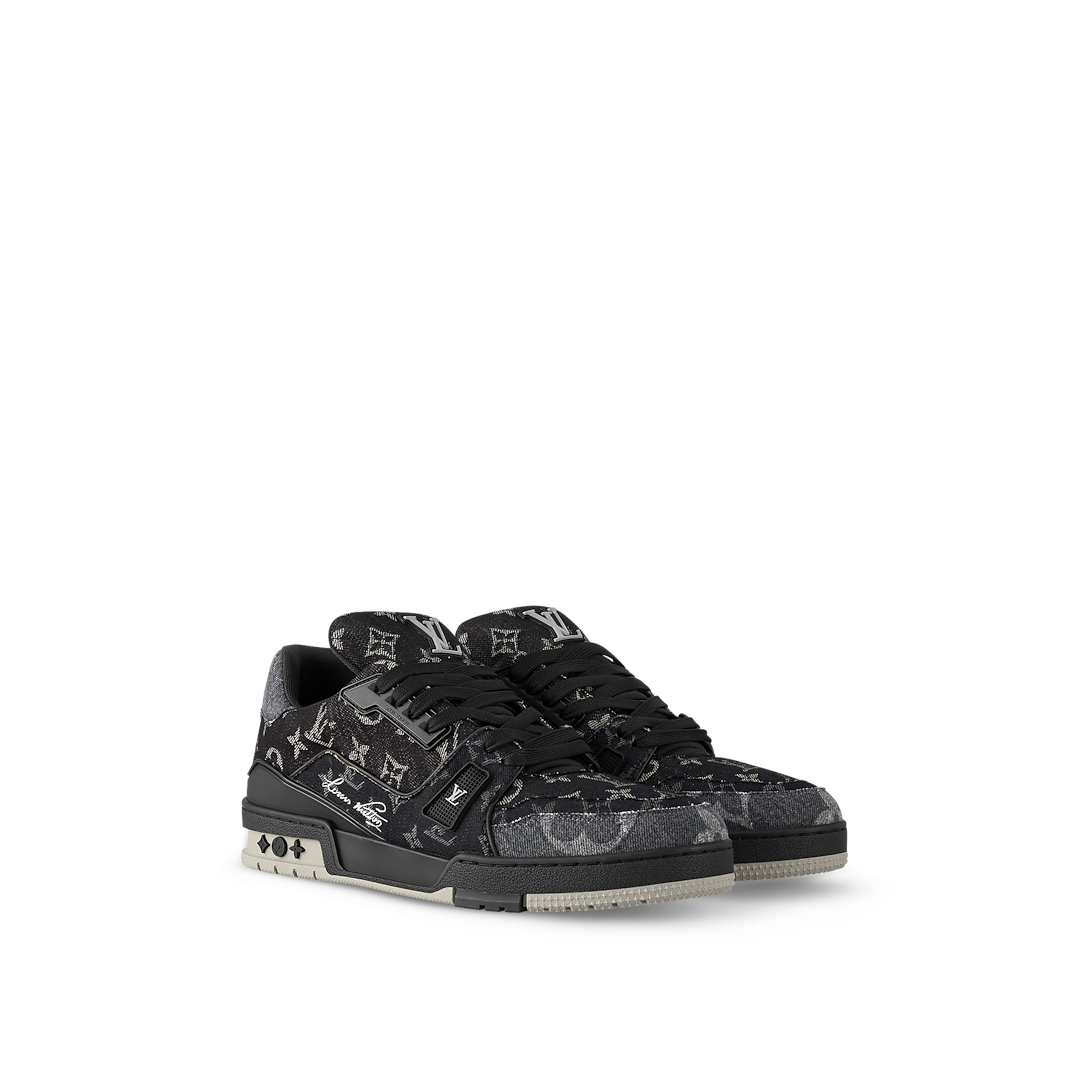 Louis Vuitton LV Trainer Noir Denim Monogram Patchwork