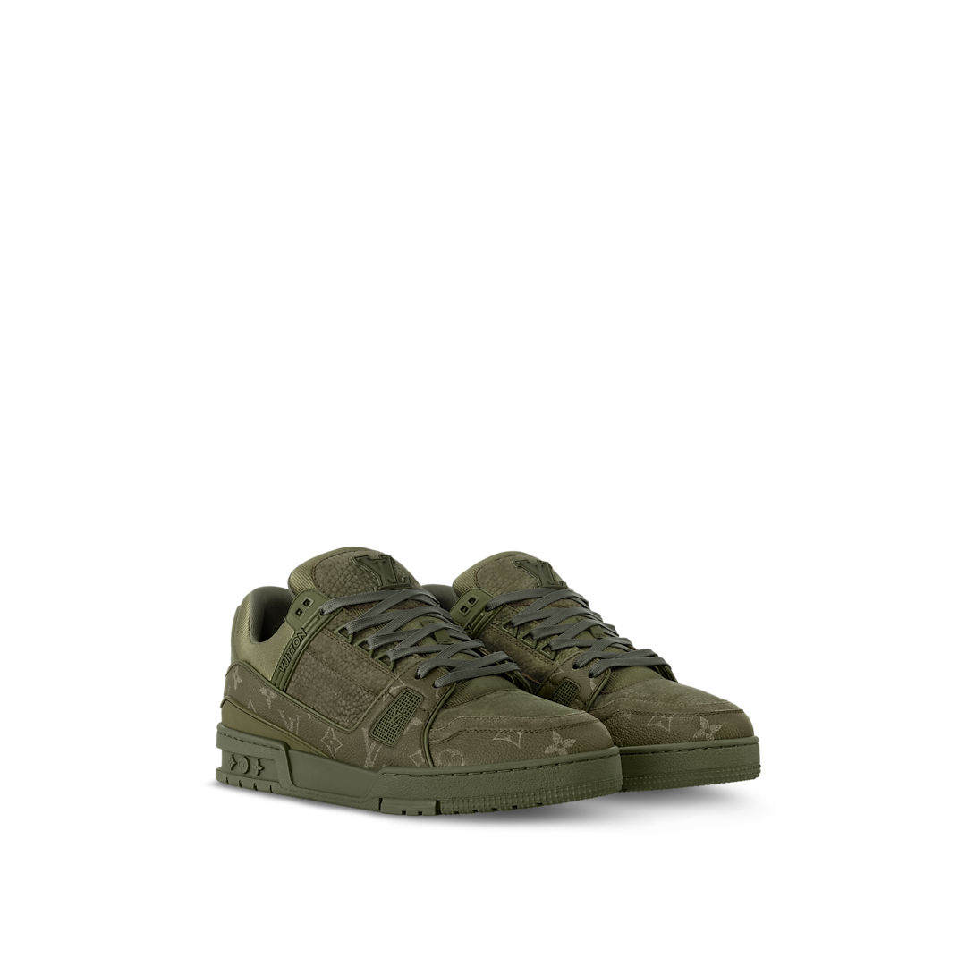 Louis Vuitton LV Trainer Vert Kaki Nubuck Monogram