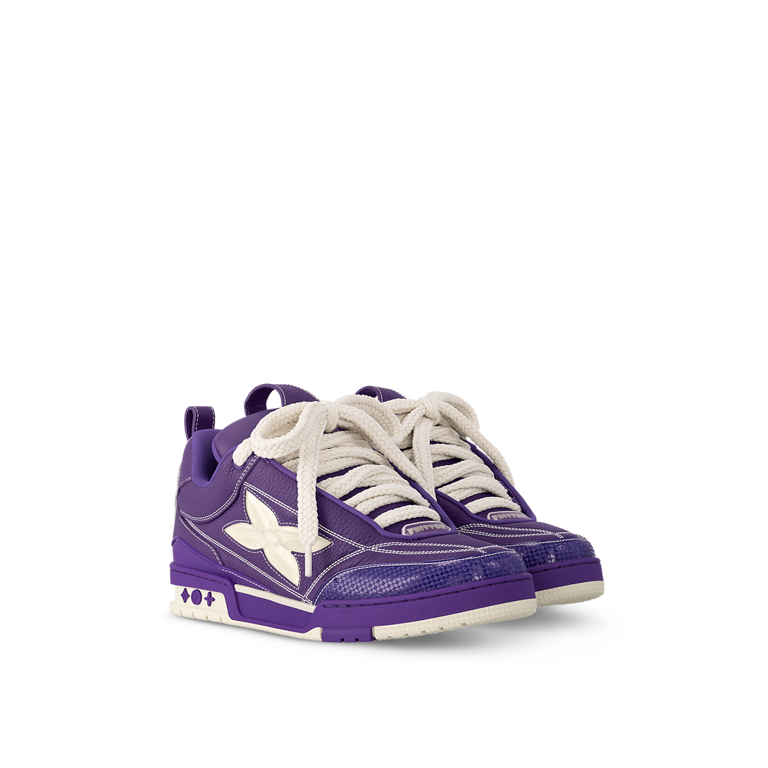 Louis Vuitton LV Skate Violet Cuir Grainé Fleur Monogram Oversize