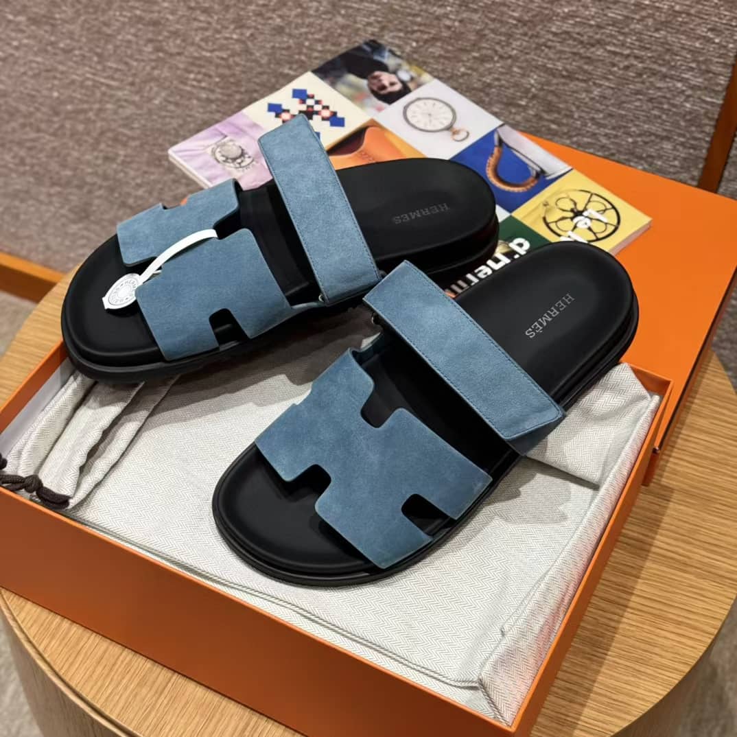 Sandales Chypre Hermès Bleu