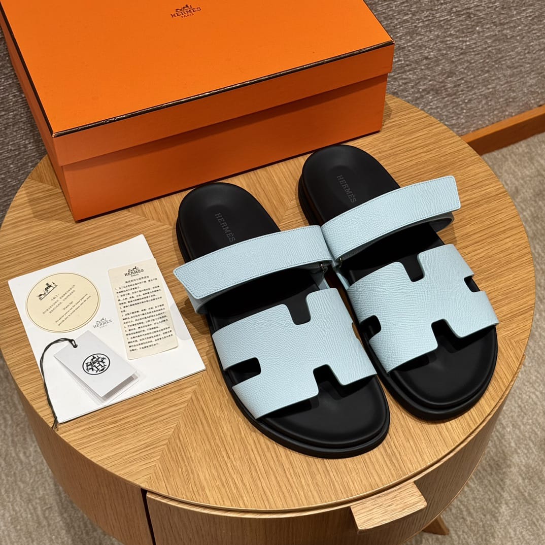 Sandales Chypre Hermès Bleu ciel
