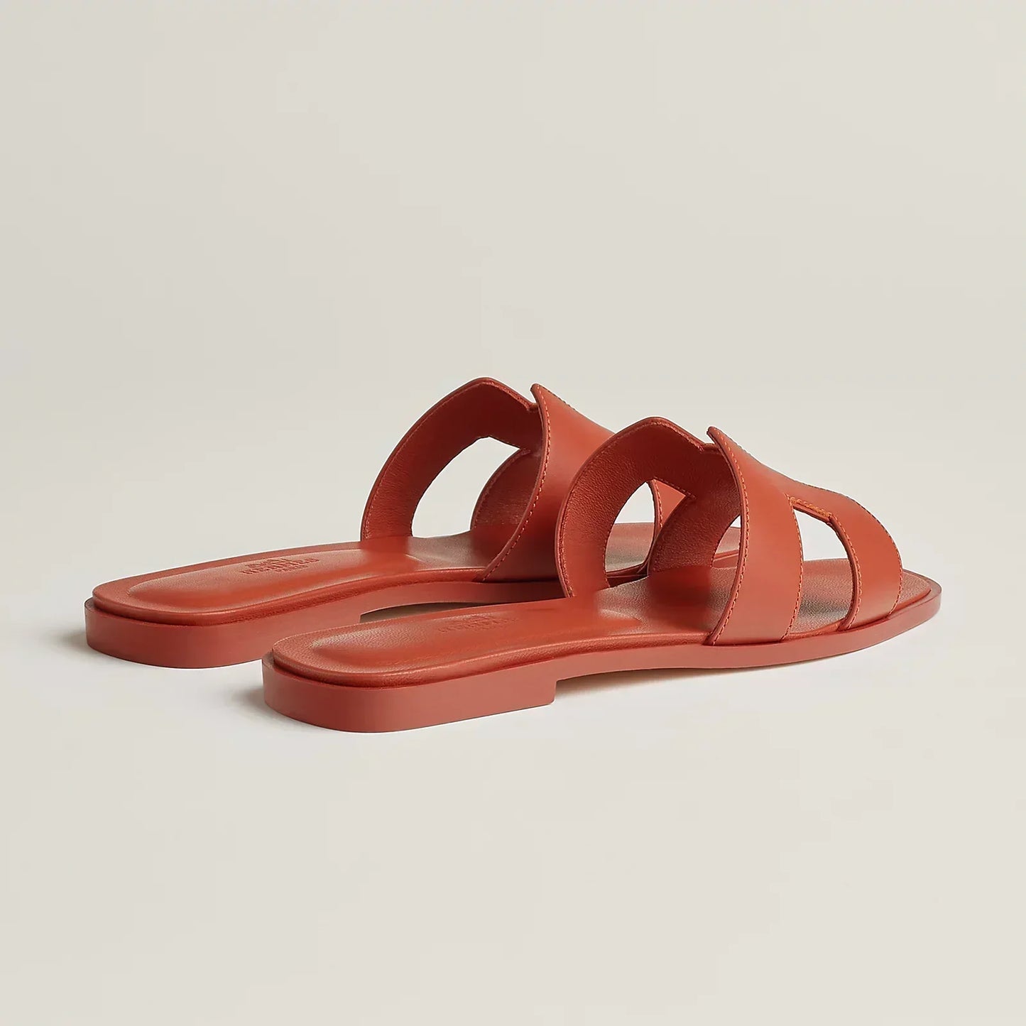 Hermès Sandales Oran rouge lisse
