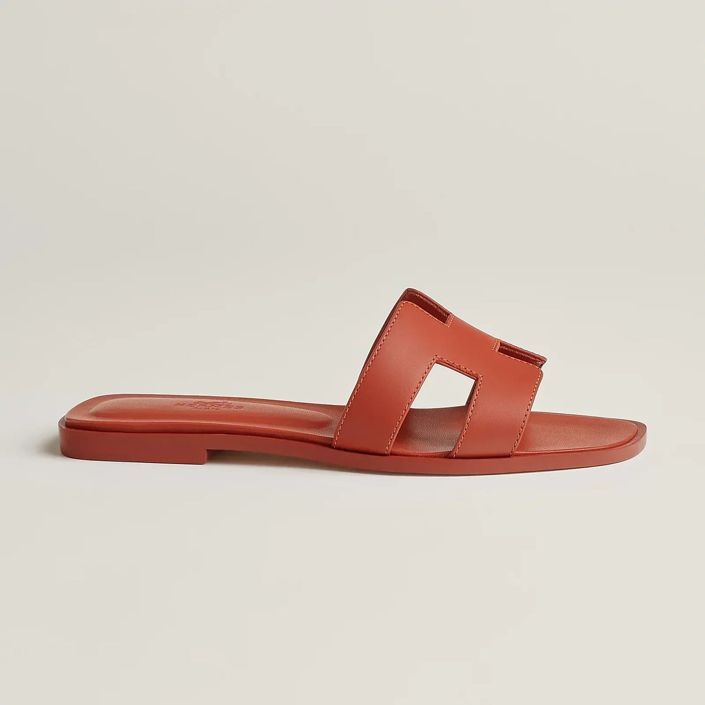 Hermès Sandales Oran rouge lisse