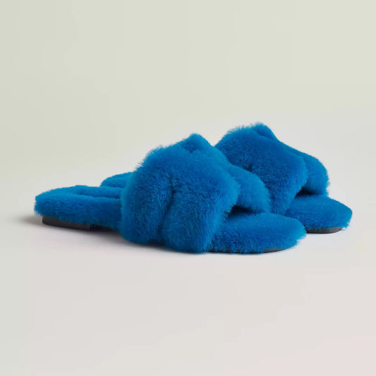 Hermès Sandales Oran - Bleu océan