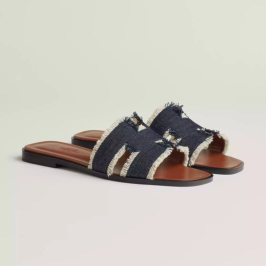 Hermès Sandales Oran - Bleu brut