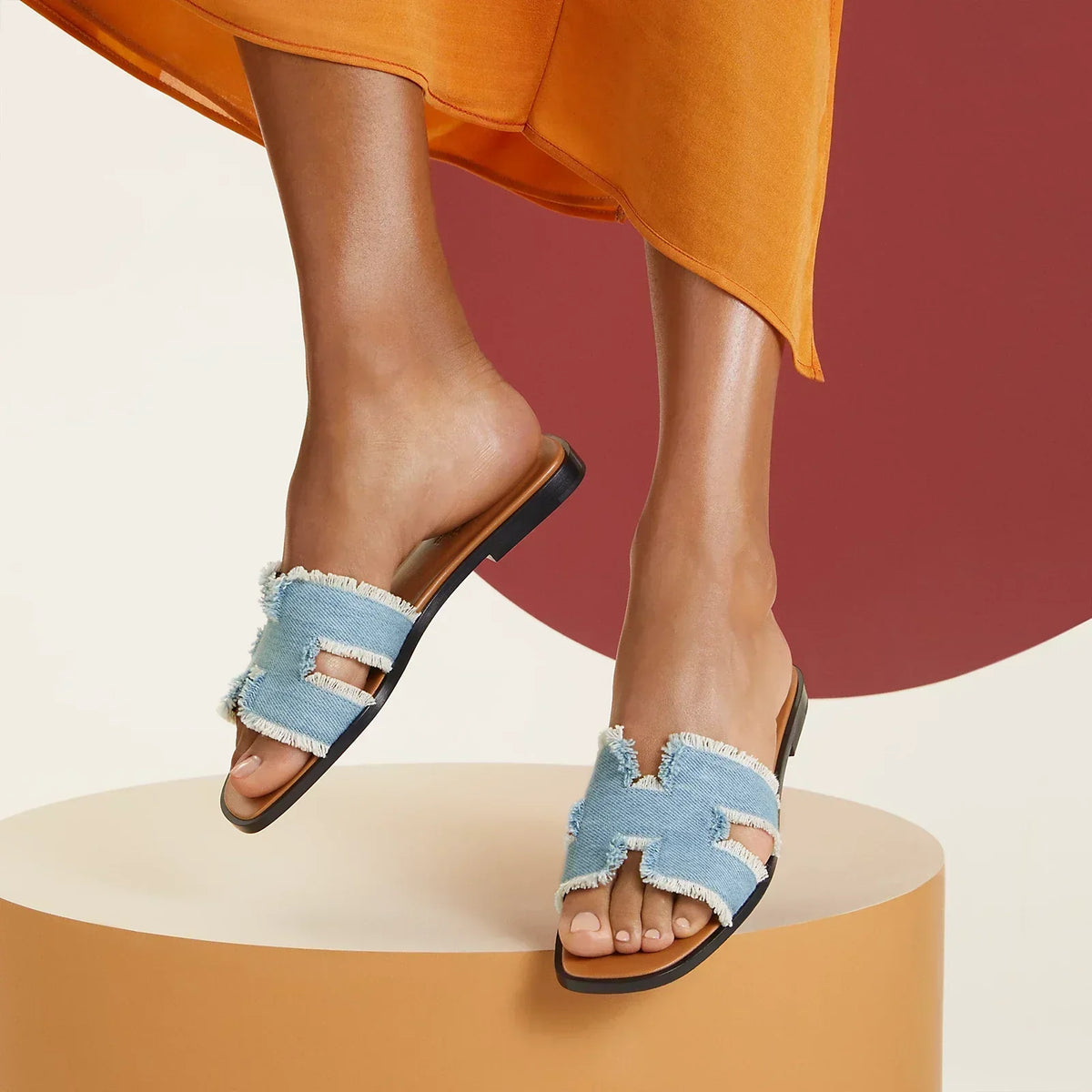 Hermès Sandales Oran - Bleu clair